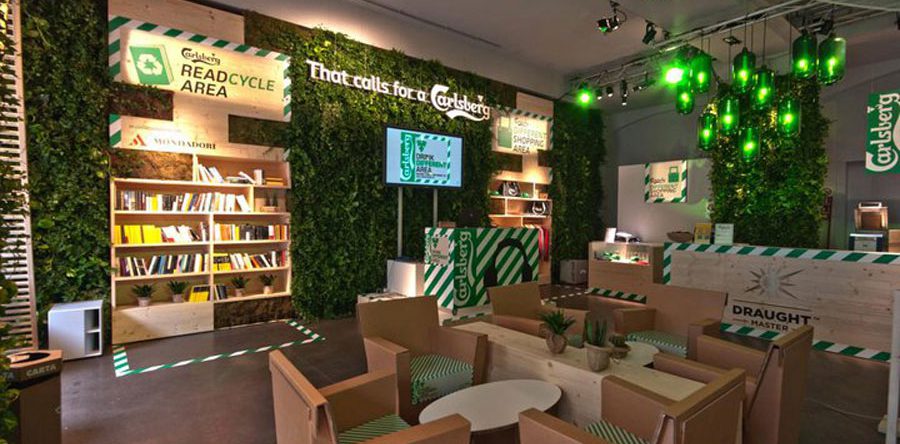 Mobiliers en carton - Carlsberg Drink Different AREA (Aménagement temporaire-7 juin 2011 – 30 juillet 2011)