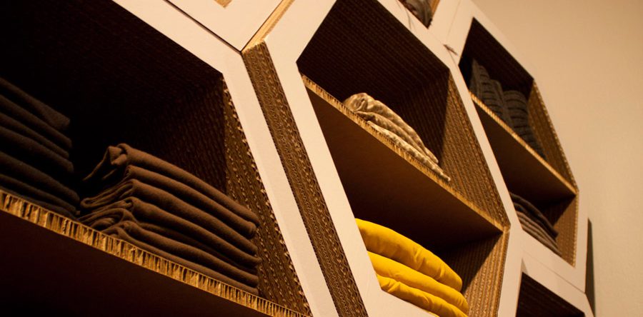 Mobiliers en carton - Aménagement Boutique COOPER BLONDIE